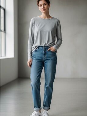 Women’s Halogen Scoop Neck Long Sleeve Knit Top M Good Condition